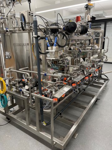 Photo of a buffer skid at NIIMBL. Photo credit: NIST