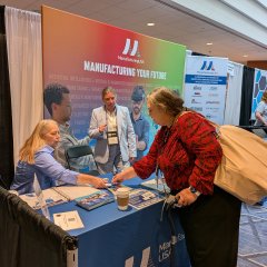 Photo of the Manufacturing USA booth at Hi-Tec