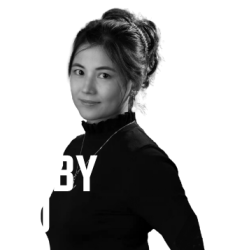 Photo of Ruby Gu with her name in white font