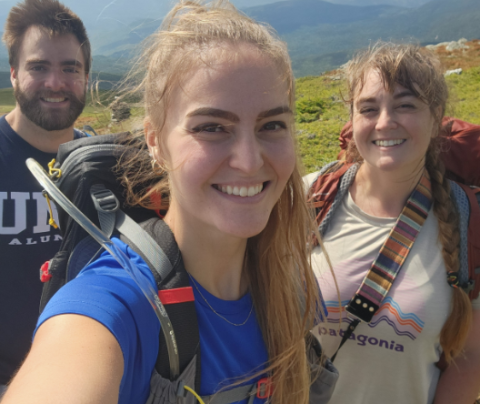 Photo of Katrina Wells hiking with friends