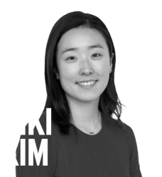 Photo of Niki Kim with her name in white font