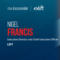 ExecutiveGov Graphic featuring a photo of Nigel Francis from LIFT