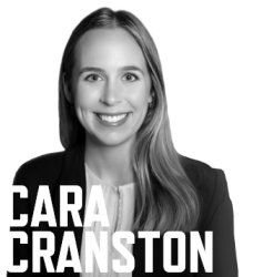 Photo of Cara Cranston with her name in white font