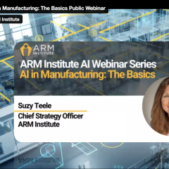 Screen grab of the ARM Institute's "AI in Manufacturing" webinar series.